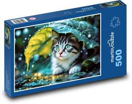 Kočka v dešti - puzzle 500 dílků