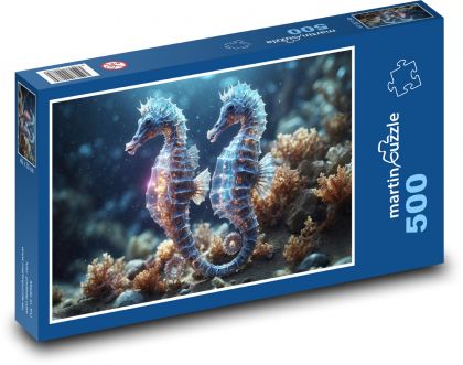 Koniki morskie - Puzzle 500 elementów, rozmiar 46x30 cm