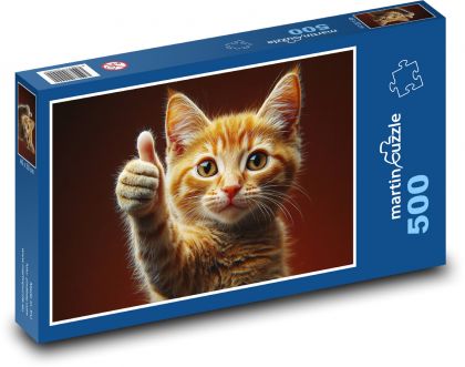 Ryšavá mačka - Puzzle 500 dielikov, rozmer 46x30 cm 