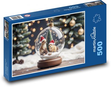 Vánoční dekorace - sněhová koule - puzzle 500 dílků