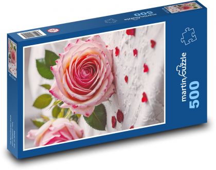 Pink Rose - Puzzle of 500 pieces, size 46x30 cm 