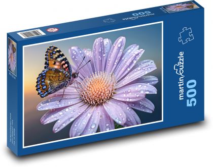 Flower - butterfly - Puzzle of 500 pieces, size 46x30 cm 