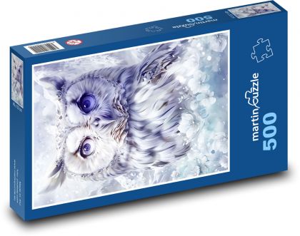 Sova - květiny - puzzle 500 dílků