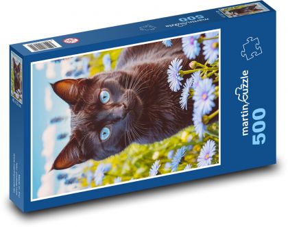 Czarny kot - Puzzle 500 elementów, rozmiar 46x30 cm