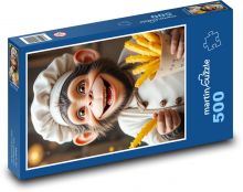 Monkey with chips Puzzle of 500 pieces - 46 x 30 cm 