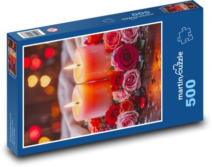 Kerzen und Rosen - Puzzle - 500 Teile