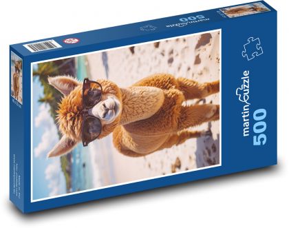 Alpaka v brýlích - puzzle 500 dílků