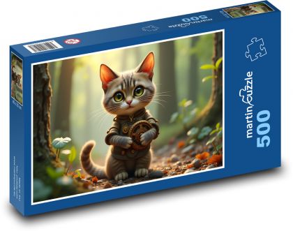 Kreslená mačka - Puzzle 500 dielikov, rozmer 46x30 cm 