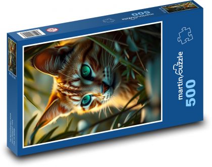Green-eyed cat - Puzzle of 500 pieces, size 46x30 cm 