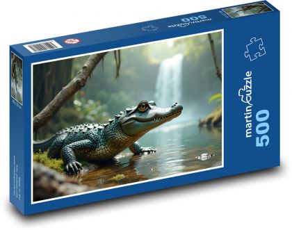 Aligator w dżungli - Puzzle 500 elementów, rozmiar 46x30 cm