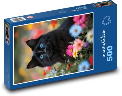 Čierna mačka - Puzzle 500 dielikov, rozmer 46x30 cm 