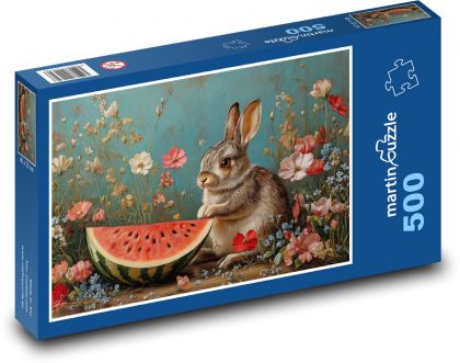 Hase und Wassermelone - Puzzle - 500 Teile