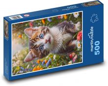 Kitten in flowers Puzzle of 500 pieces - 46 x 30 cm 