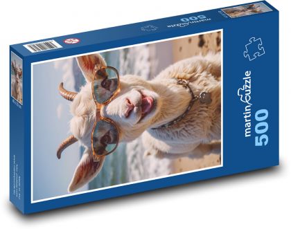 Laughing goat - Puzzle of 500 pieces, size 46x30 cm 
