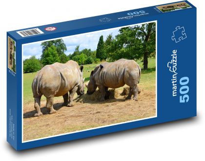 Nosorožci - Puzzle 500 dílků, rozměr 46x30 cm