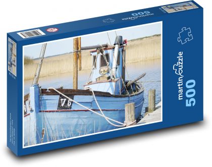 Rybářská loď na řece - puzzle 500 dílků