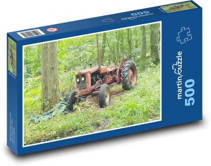 Starý traktor v lese - Puzzle 500 dielikov, rozmer 46x30 cm 