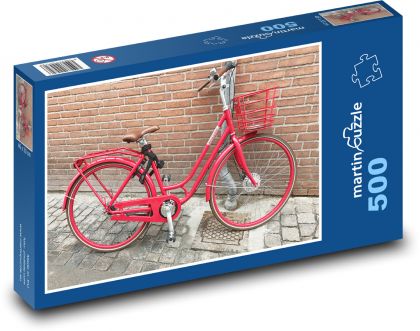 Červené jízdní kolo - puzzle 500 dílků