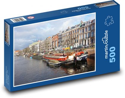 Amsterdamský kanál - Puzzle 500 dielikov, rozmer 46x30 cm 