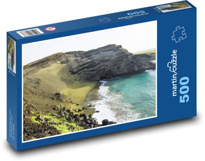 Pláž so zeleným pieskom - Havaj - Puzzle 500 dielikov, rozmer 46x30 cm 