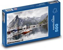 Lodě na jezeře Puzzle 500 dílků - 46 x 30 cm