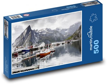 Lodě na jezeře - Puzzle 500 dílků, rozměr 46x30 cm