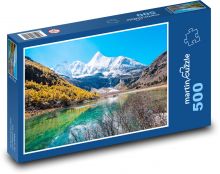 Snowy mountains, lake Puzzle of 500 pieces - 46 x 30 cm 