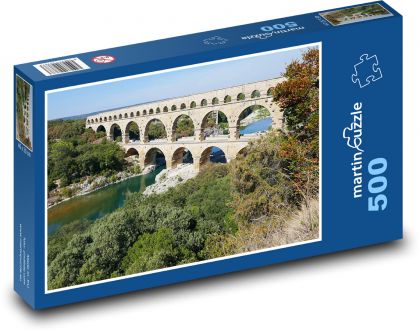 Pont du Gard, Akwedukt - Puzzle 500 elementów, rozmiar 46x30 cm