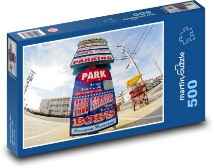 Znak parkingowy - Atlantic City - Puzzle 500 elementów, rozmiar 46x30 cm