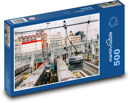 Pociąg - stacja - Puzzle 500 elementów, rozmiar 46x30 cm