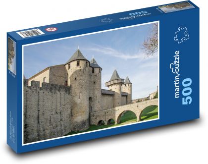 Cité de carcassonne - zamek - Puzzle 500 elementów, rozmiar 46x30 cm