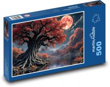 Fantasie - příroda, strom, měsíc Puzzle 500 dílků - 46 x 30 cm