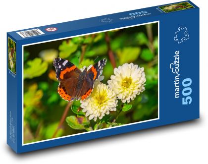 Butterfly - Flowers - Puzzle of 500 pieces, size 46x30 cm 