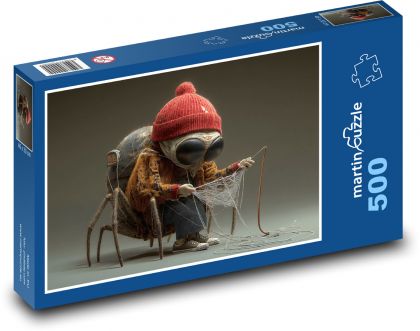 Pavúk splieta pavučinu - Puzzle 500 dielikov, rozmer 46x30 cm 
