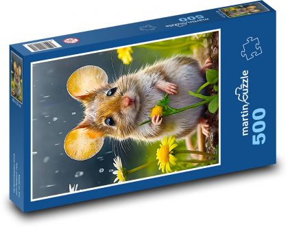 Mouse im Regen - Puzzle - 500 Teile