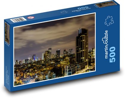Noc Tel Aviv - Izrael - Puzzle 500 dielikov, rozmer 46x30 cm 
