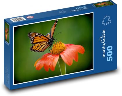 Motýľ na kvete - Puzzle 500 dielikov, rozmer 46x30 cm 