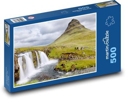 Kirkjufell - góra na Islandii - Puzzle 500 elementów, rozmiar 46x30 cm