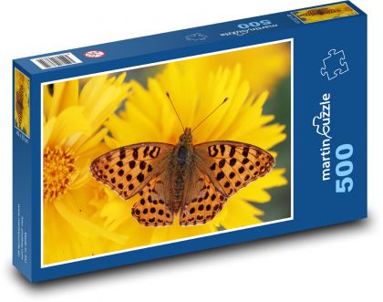 Motyl na kwiatku - Puzzle 500 elementów, rozmiar 46x30 cm