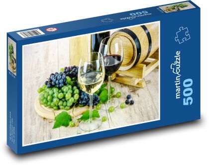 Sklenice na víno - Puzzle 500 dílků, rozměr 46x30 cm