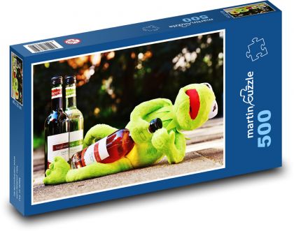 Žaba a víno - Puzzle 500 dielikov, rozmer 46x30 cm 