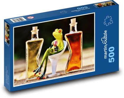 Žaba a víno - Puzzle 500 dielikov, rozmer 46x30 cm 