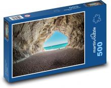 Itálie - Cala gonone,, pláž Puzzle 500 dílků - 46 x 30 cm