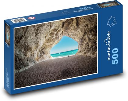 Itálie - Cala gonone,, pláž - Puzzle 500 dílků, rozměr 46x30 cm