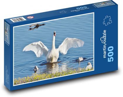 Swan on the pond - Puzzle of 500 pieces, size 46x30 cm 