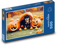 Halloween - štěně Puzzle 500 - 46x30 cm