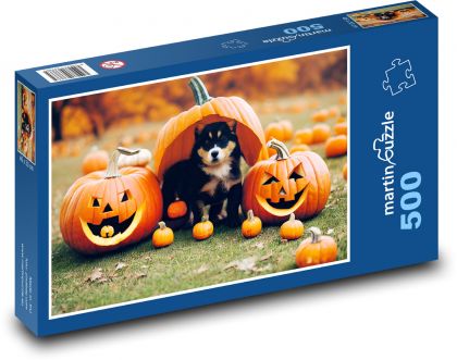 Halloween - puppy - Puzzle of 500 pieces, size 46x30 cm 
