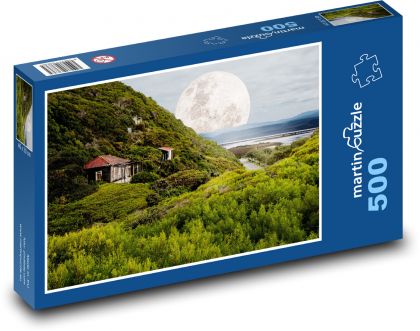 Night sky - moon - Puzzle of 500 pieces, size 46x30 cm 