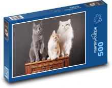 Kočky - domácí mazlíčci Puzzle 500 - 46x30 cm