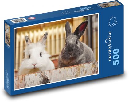 Króliki domowe - Puzzle 500 elementów, rozmiar 46x30 cm